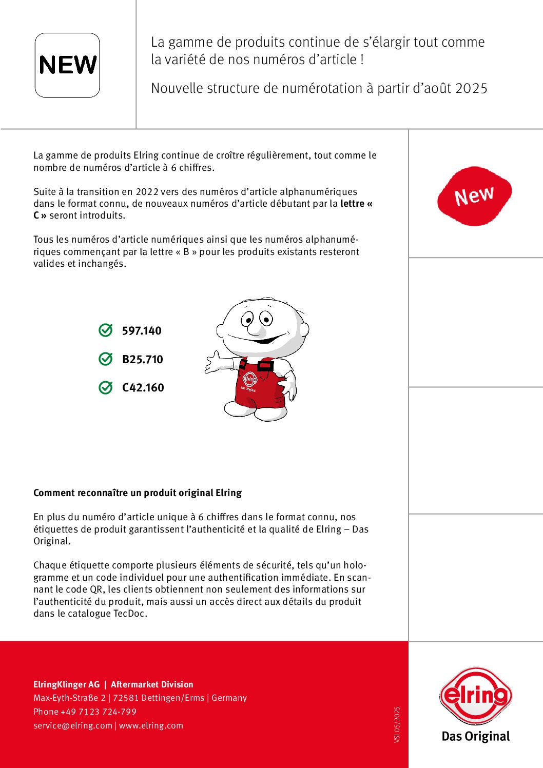 Nouvelle structure de numérotation à partir d’août 2025